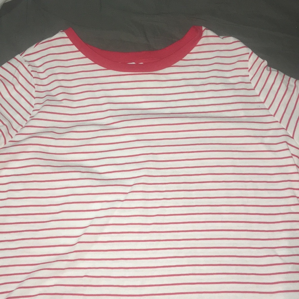 Red and White striped crop top.